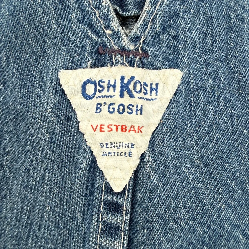 OshKosh B'gosh Overalls Kids 4T Blue Vintage Vestbak Denim Made in USA